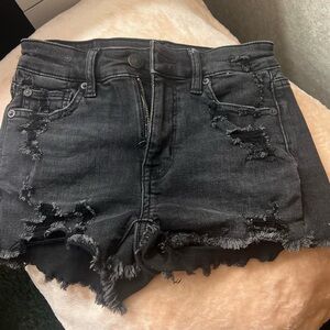 Black American Eagle Outfitters distressed next level stretch shorts